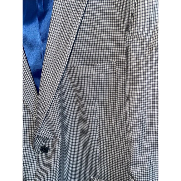 Tommy Hilfiger men sport Blazer jacket 100% worsted wool gingham gray 50R Plaid - Picture 2 of 16